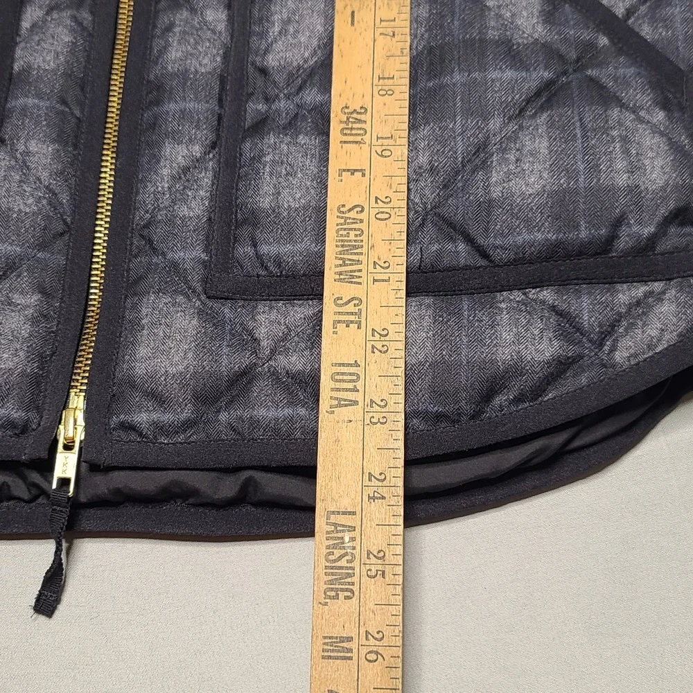 J.‎ Crew Padded Puffy Excursion Puffer Vest Black Gray Plaid Size Women's Xs